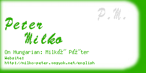 peter milko business card